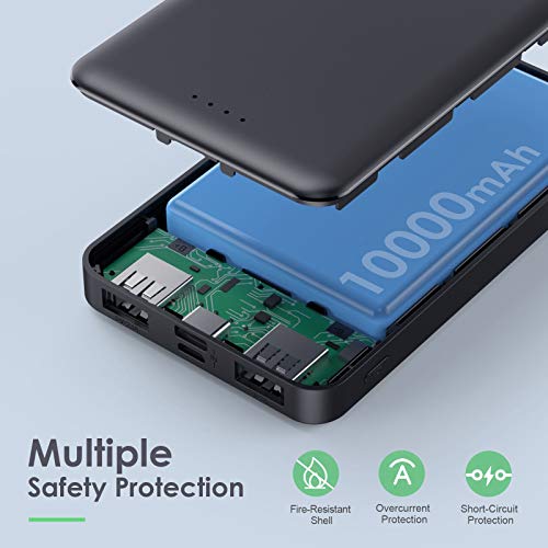 Portable Charger Power Bank 10000mAh【2 Pack】Ultra Slim Design Portable Phone Charger with Type C Input & 2 Output Backup Charging External Battery Pack for Smart Phone, Android Phone,Tablet etc. - Image 6