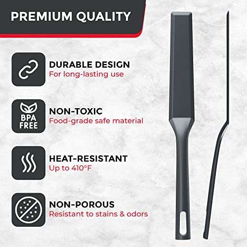 Mueller EuroPhoria Series Spatula, Heat Resistant Nylon Kitchen Turner, Cooking Utensils for Flipping Pancakes, Eggs, Burgers, Crepes and More, Perfect for Nonstick Cookware, Grey - Image 7