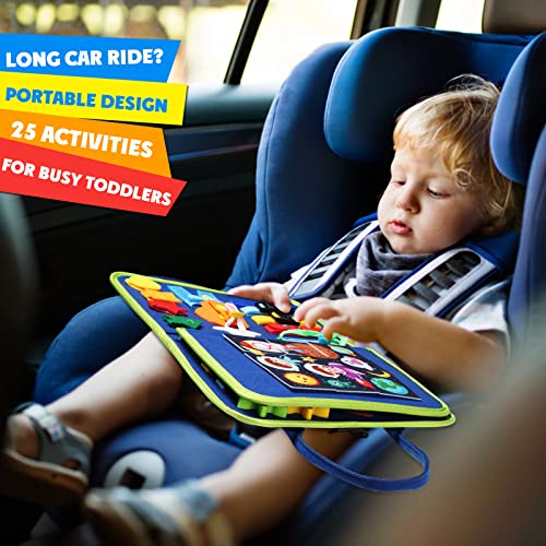 Guolely Busy Board Montessori Toy for 1 2 3 4 Year Old Toddlers - Educational Activity Developing Sensory Board for Fine Basic Dress Motor Skills - Travel Toys for Plane Car, Gift for Boys Girls - Image 6