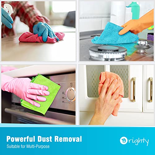 Orighty Microfiber Cleaning Cloths, Pack of 20, Highly Absorbent Cleaning Supplies, Lint Free Cloths for Multiple-use, Powerful Dust Removal Cleaning Rags for House, Kitchen, Car Care(12x12 inch) - Image 5