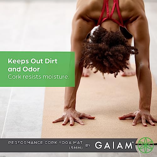 Gaiam Yoga Mat Cork - Great for Hot Yoga, Pilates (68-Inch x 24-Inch x 5mm Thick) - Image 5