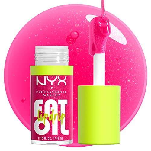 NYX PROFESSIONAL MAKEUP Fat Oil Lip Drip, Moisturizing, Shiny and Vegan Tinted Lip Gloss - Supermodel (Shimmering Magenta) - Image 4