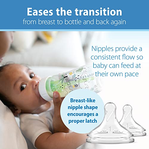 Dr. Brown's Natural Flow® Anti-Colic Options+™ Wide-Neck Baby Bottle Designer Edition Bottles, Dino Decos, 9oz/270mL, Level 1 Nipple, 2-Pack, 0m+ - Image 10
