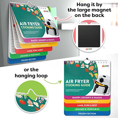 Air Fryer Cheat Sheet Magnets Cooking Guide Booklet - Air Fryer Magnetic Cheat Sheet Set Cooking Times Chart - Cookbooks Instant Air Fryer Accessories Oven Cooking Pot Temp Guide Kitchen Conversion - Image 2