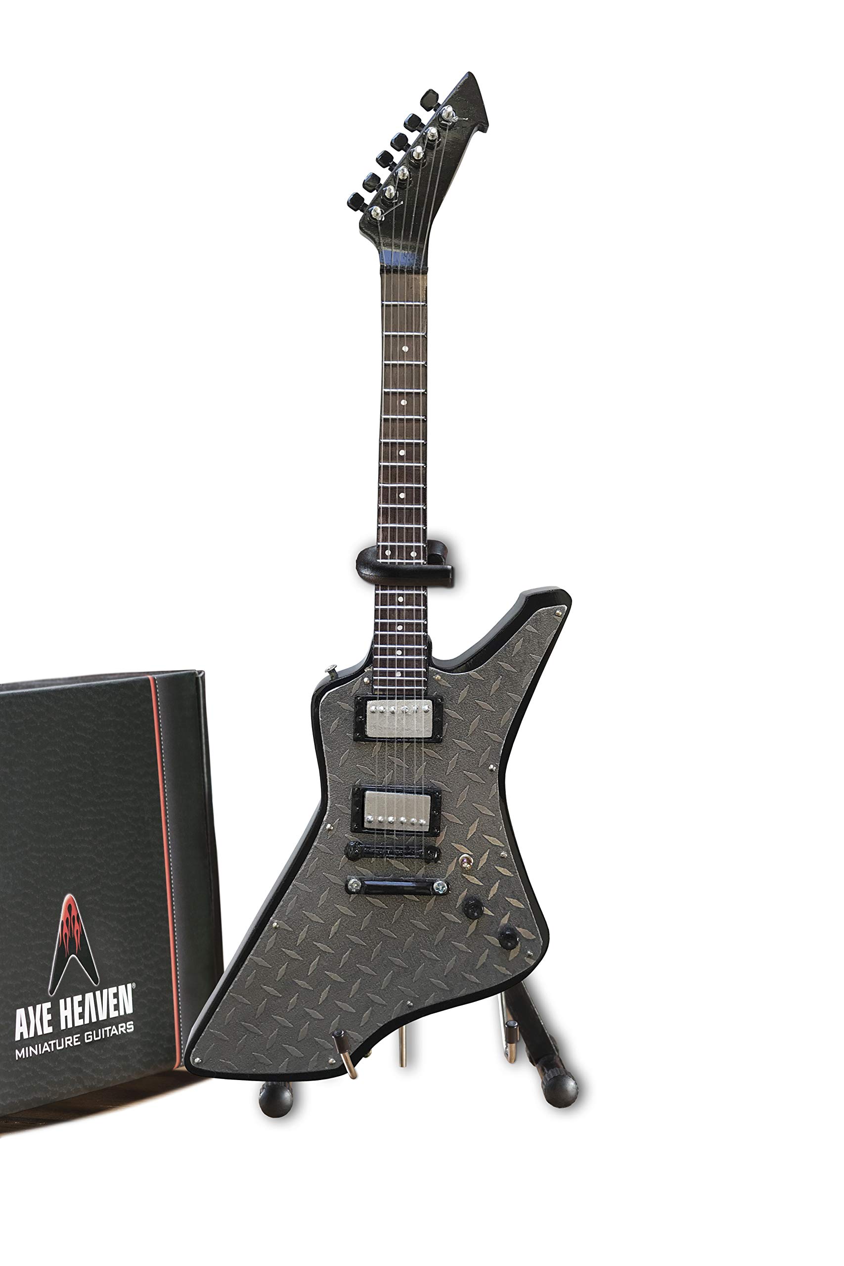 FanMerch Mini Guitar Metallica Collectible James Hetfield Diamond Plate Guitar Replica
